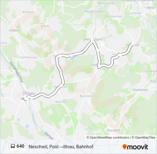 640 Bus Line Map