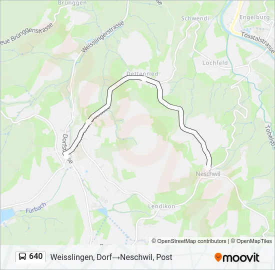 640 Bus Line Map