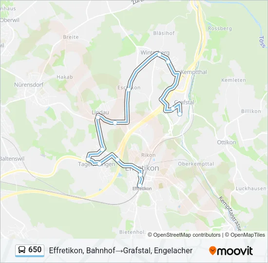 650 Bus Line Map