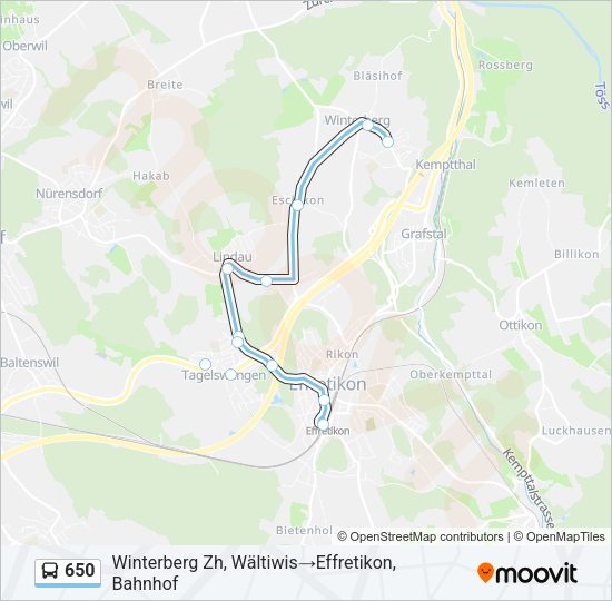 650 Bus Line Map