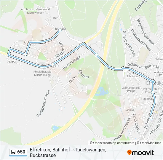 650 Bus Line Map