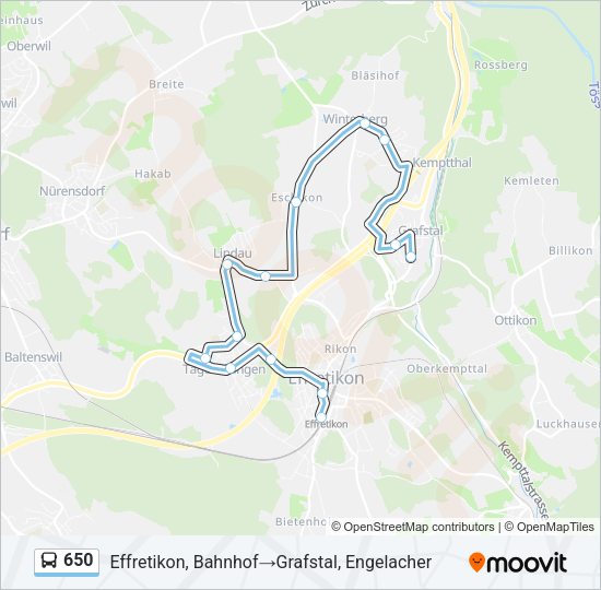 650 Bus Line Map