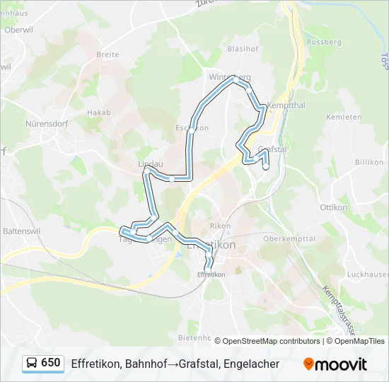 650 Bus Line Map