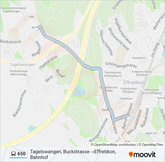 650 Bus Line Map