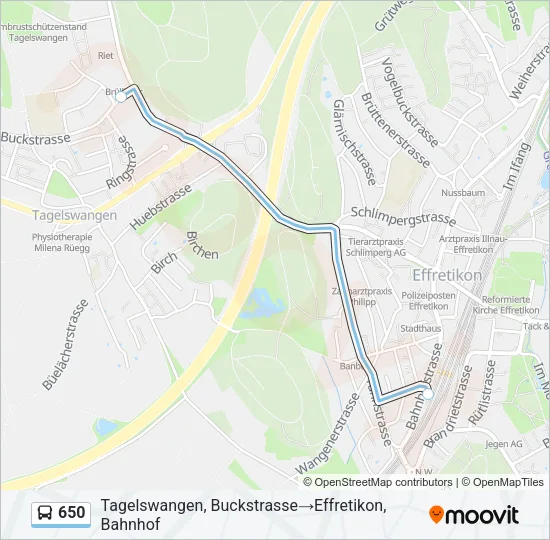 650 Bus Line Map