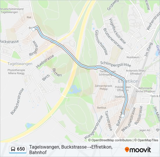 650 Bus Line Map