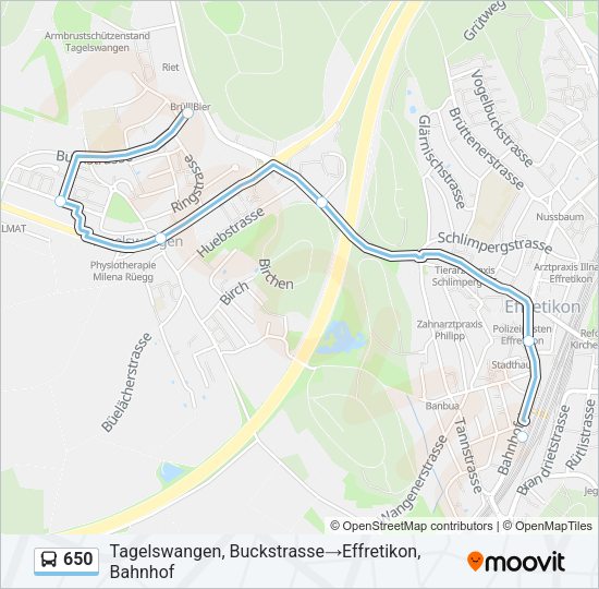 650 Bus Line Map