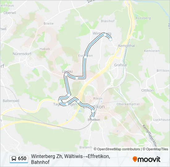 650 Bus Line Map