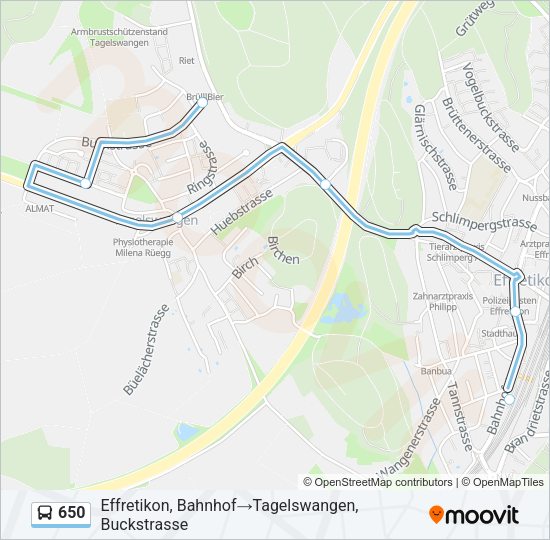 650 Bus Line Map