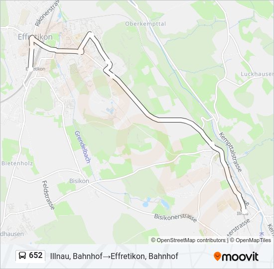 652 Bus Line Map
