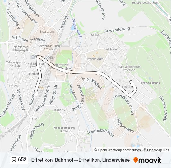 652 Bus Line Map