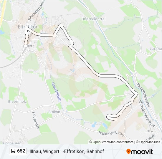 652 Bus Line Map