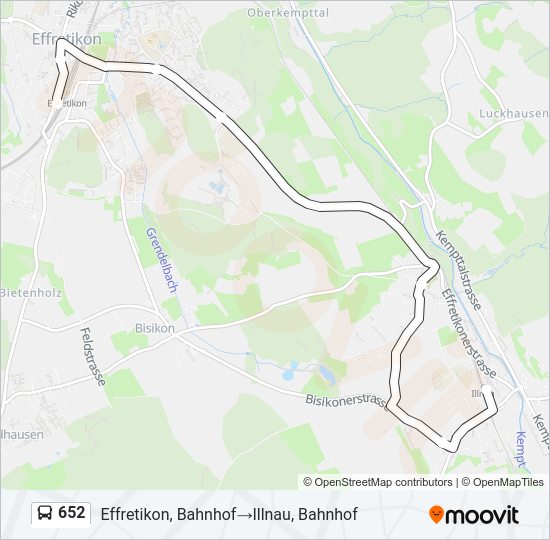 652 Bus Line Map
