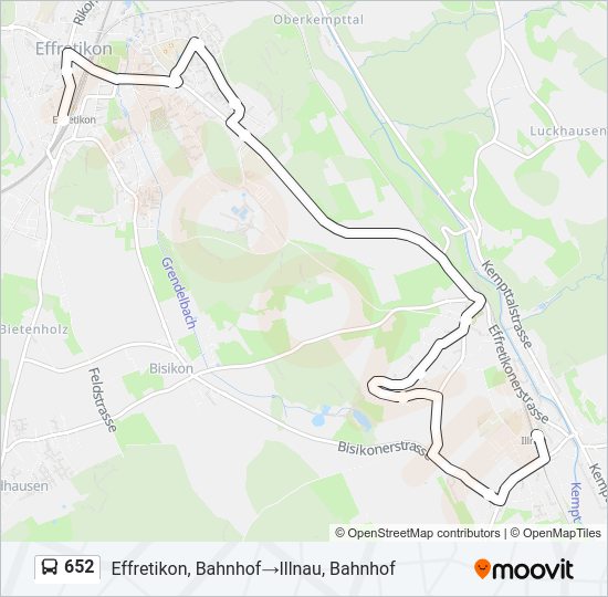 652 Bus Line Map