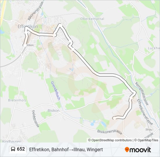 652 Bus Line Map
