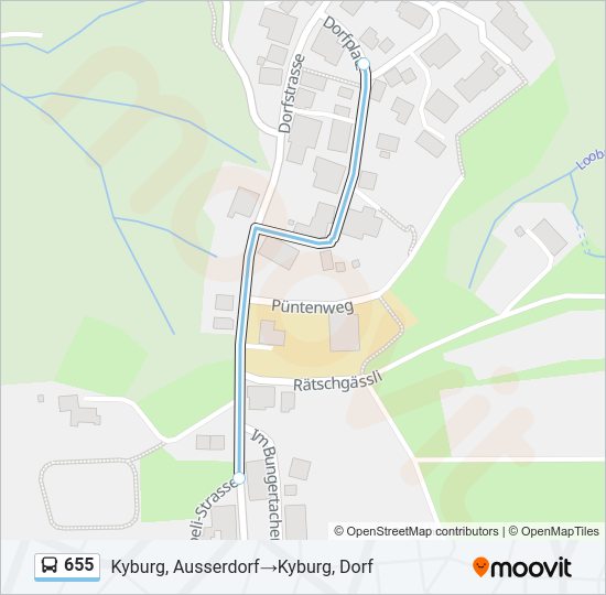 655 Bus Line Map