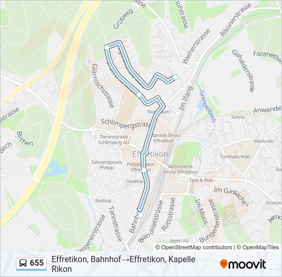 655 Bus Line Map