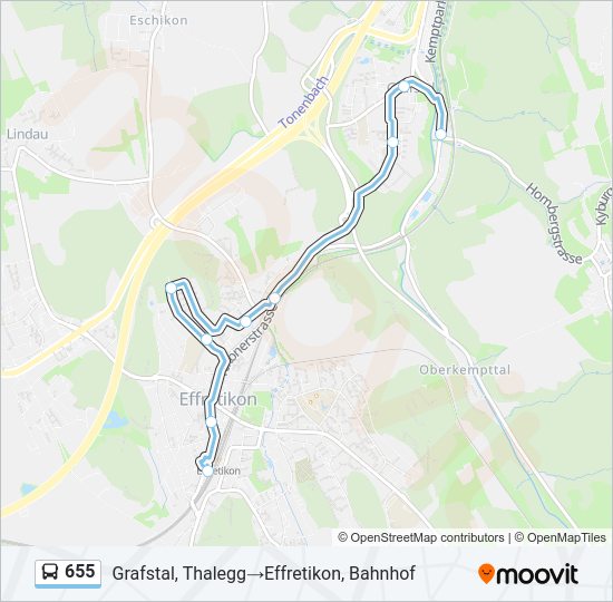 655 Bus Line Map