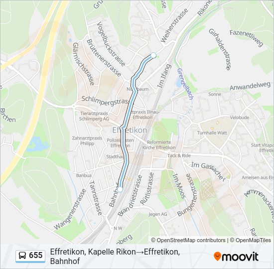655 Bus Line Map