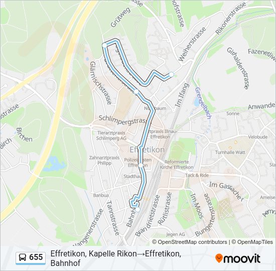 655 Bus Line Map