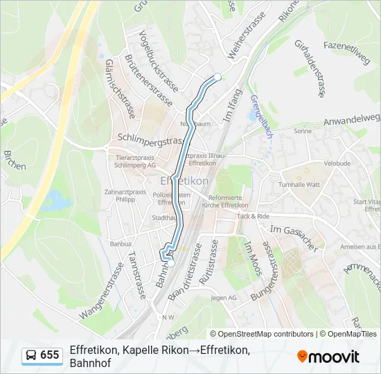 655 Bus Line Map