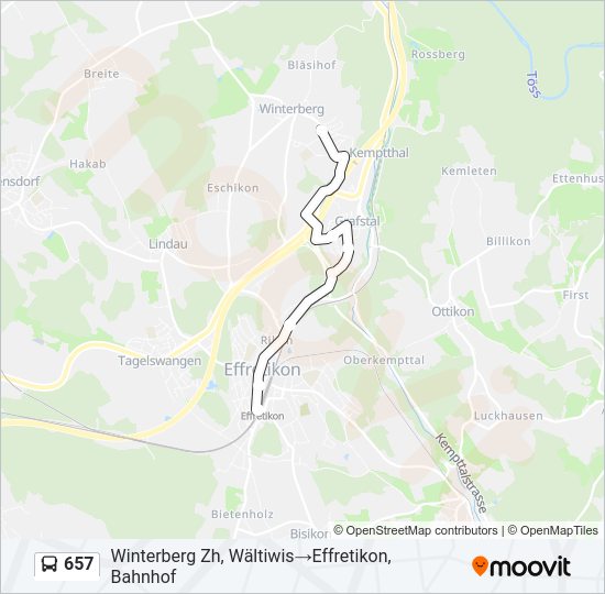 657 Bus Line Map