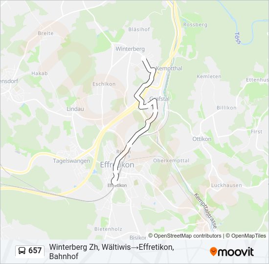 657 Bus Line Map