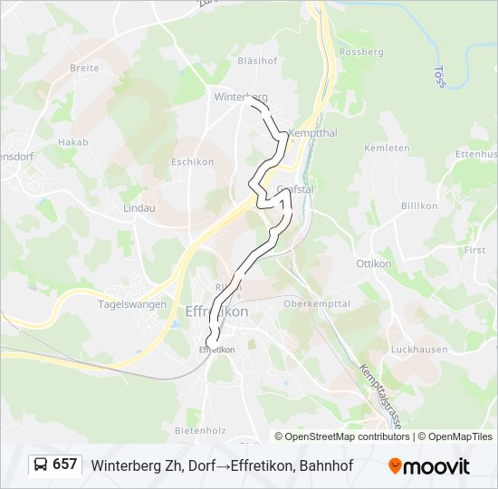 657 Bus Line Map