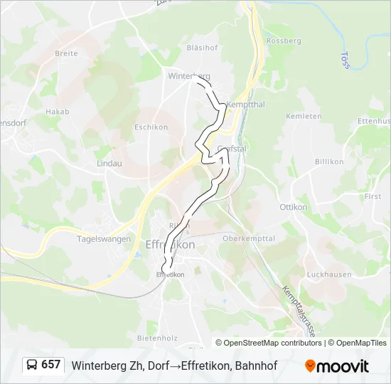 657 Bus Line Map