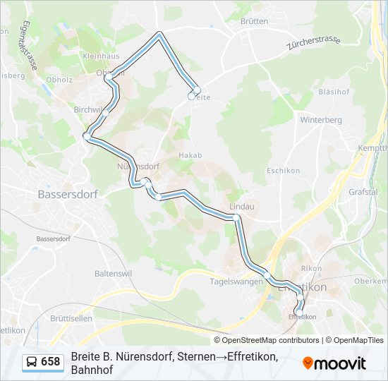 658 Bus Line Map