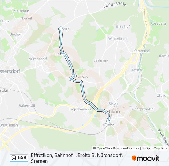 658 Bus Line Map