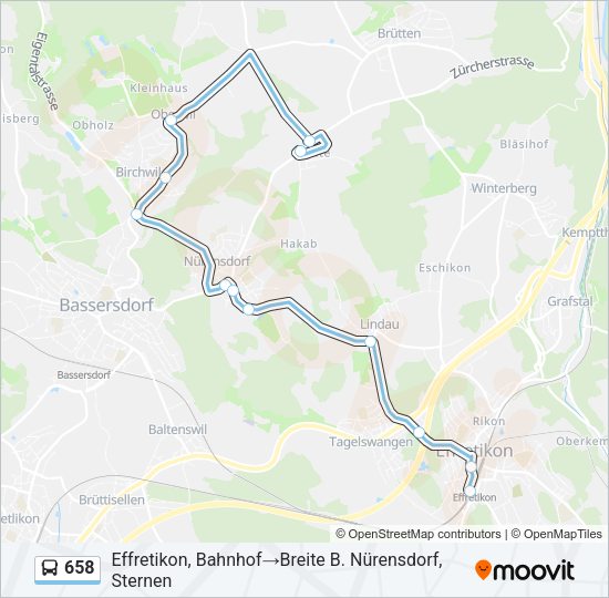 658 Bus Line Map