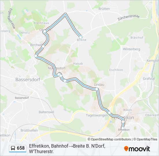 658 Bus Line Map