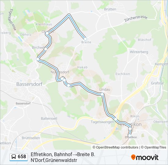 658 Bus Line Map