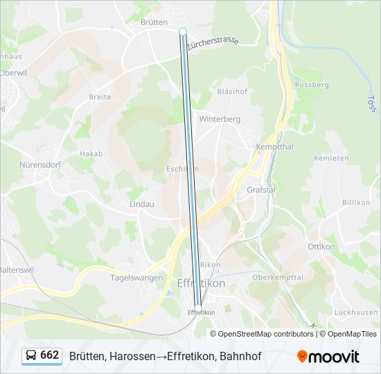 662 bus Line Map