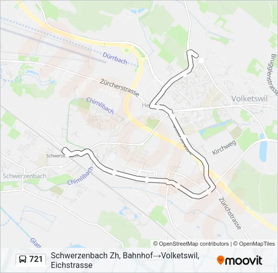 721 Bus Line Map