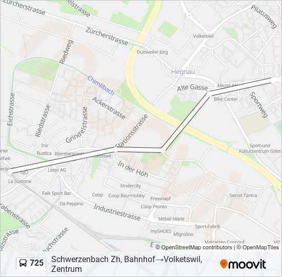 725 Bus Line Map