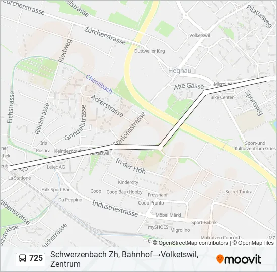 725 Bus Line Map