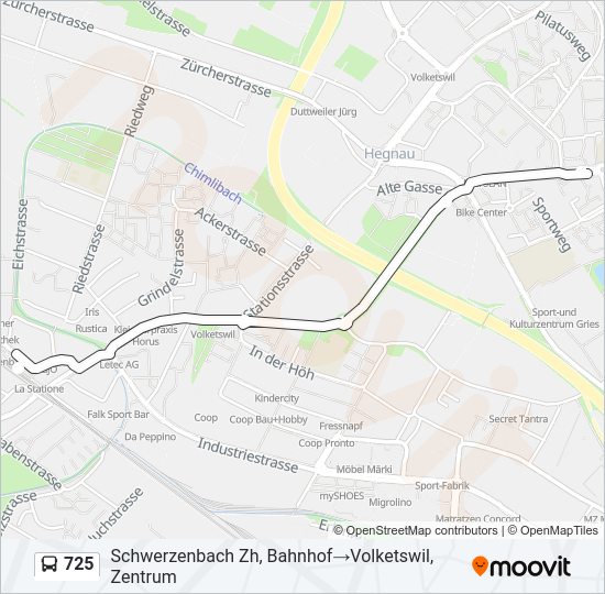 725 Bus Line Map