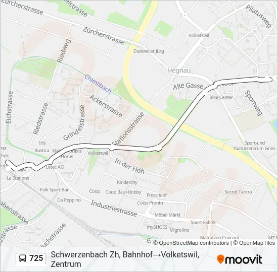 725 Bus Line Map
