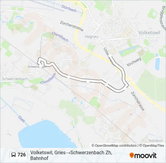 Buslinie 726 Karte