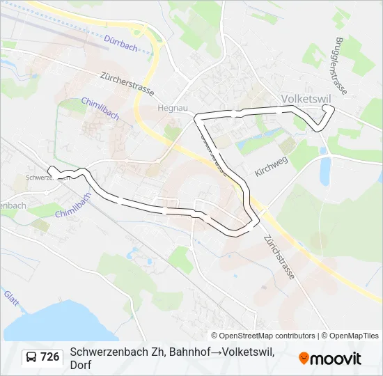 Buslinie 726 Karte