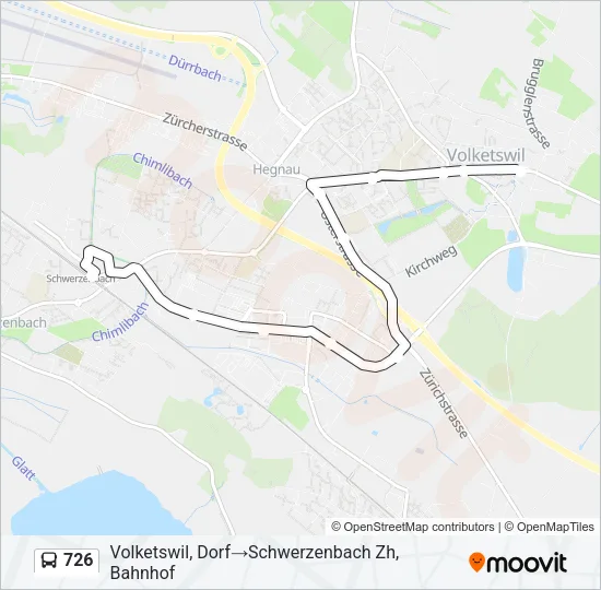 Buslinie 726 Karte