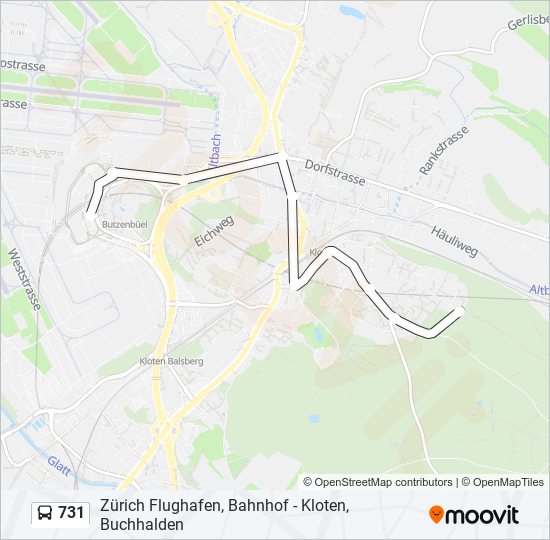 731 bus Line Map