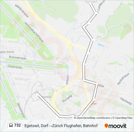 732 Bus Line Map