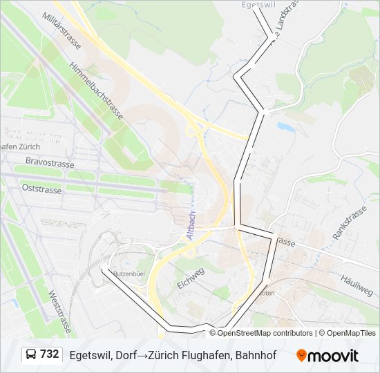 732 Bus Line Map