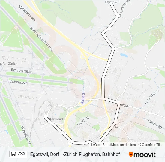 732 Bus Line Map