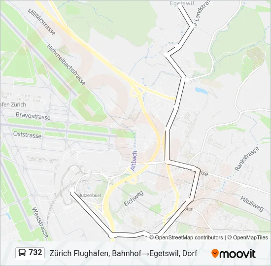 732 Bus Line Map