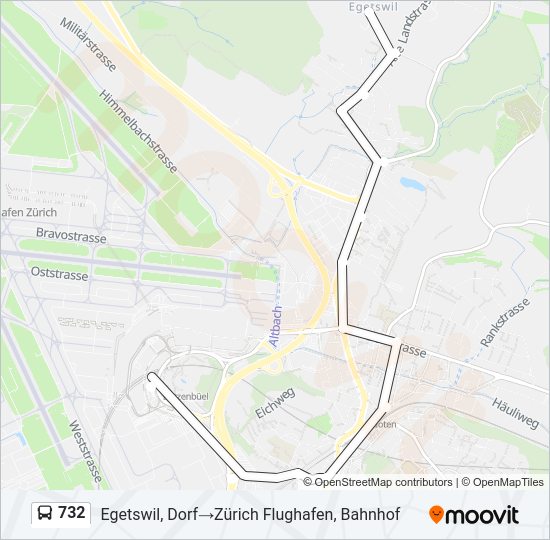 732 Bus Line Map