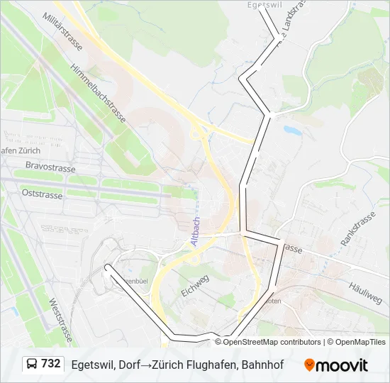 732 Bus Line Map